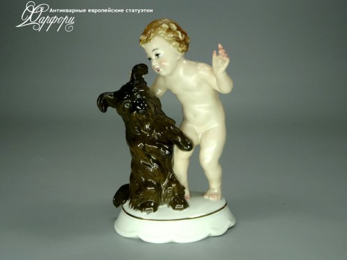 Купить фарфоровые статуэтки Rosenthal, Путти с собакой, Германия